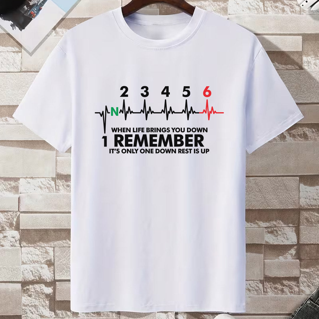 Bela bajkerska majica 1N23456 sa motivom menjanja brzina