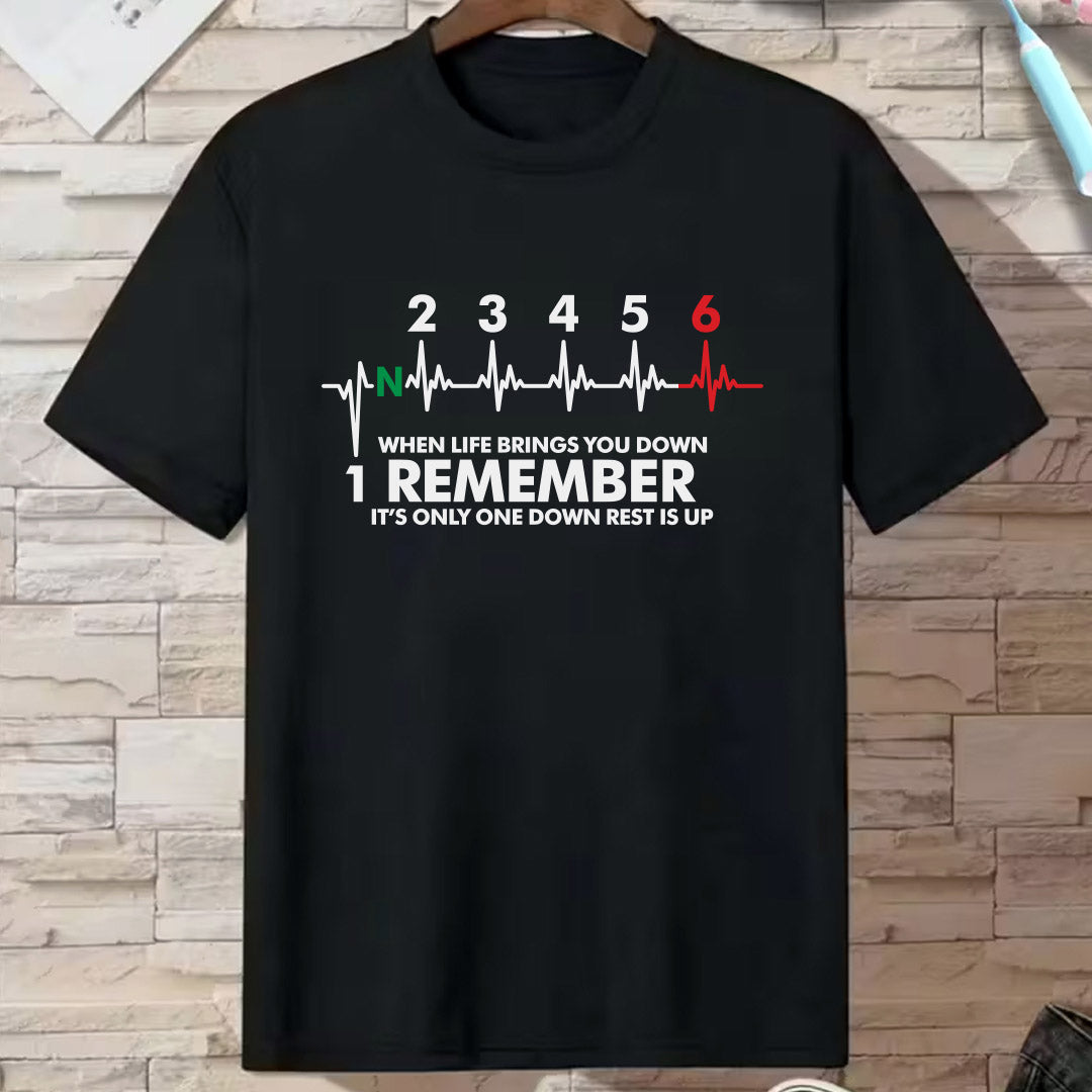 Crna bajkerska majica 1N23456 sa motivom menjanja brzina