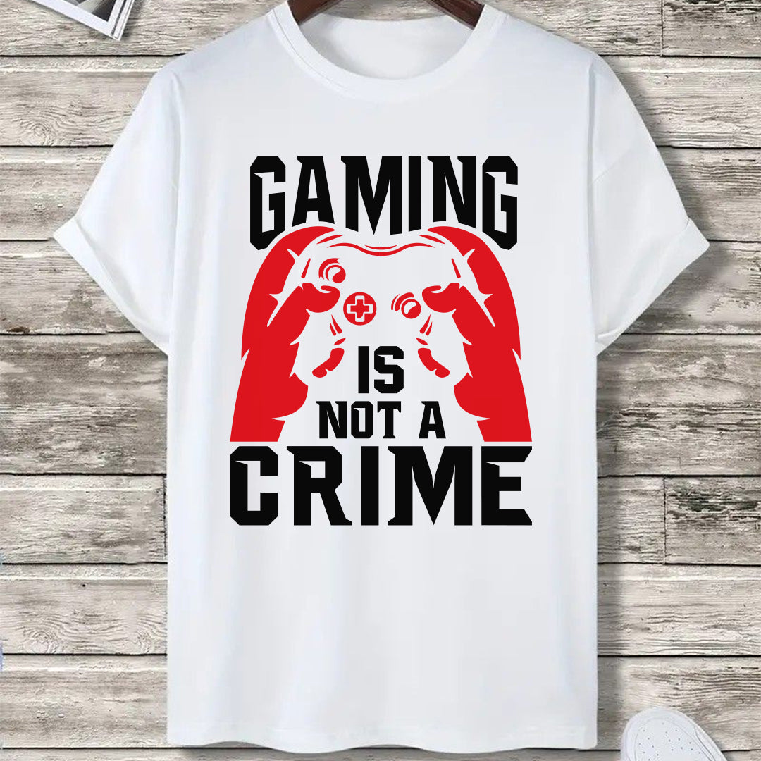 bela majica sa stampom gaming is not a crime