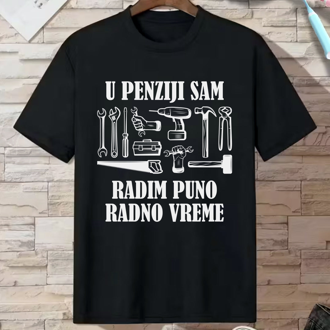 crna majica u penziji sam radim puno radno vreme