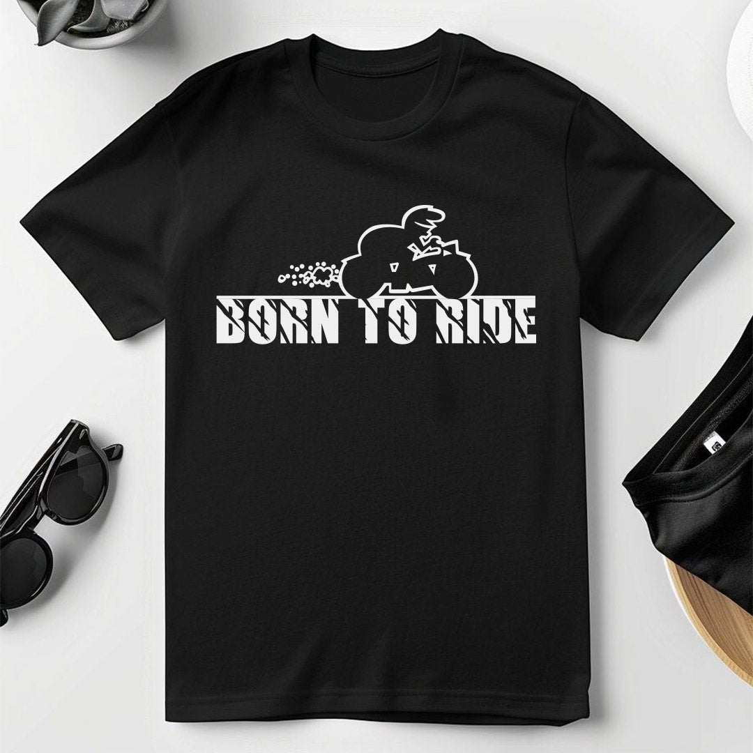 Crna Born to Ride bajkerska majica sa motivom motocikliste