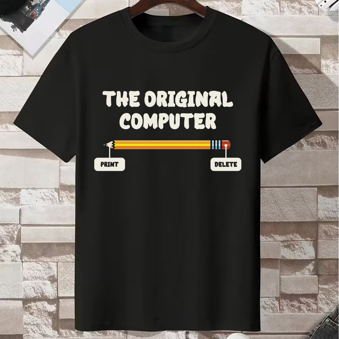 Crna The Original Computer majica za programere sa Print Delete dizajnom