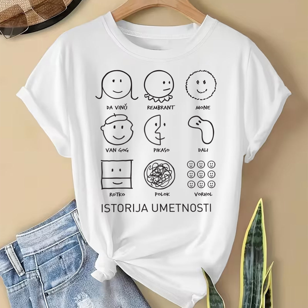 istorija umetnosti bela majica sa stampom