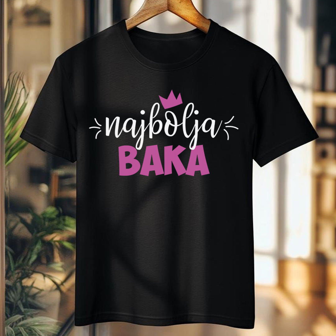 zenska crna majica sa natpisom najbolja baka