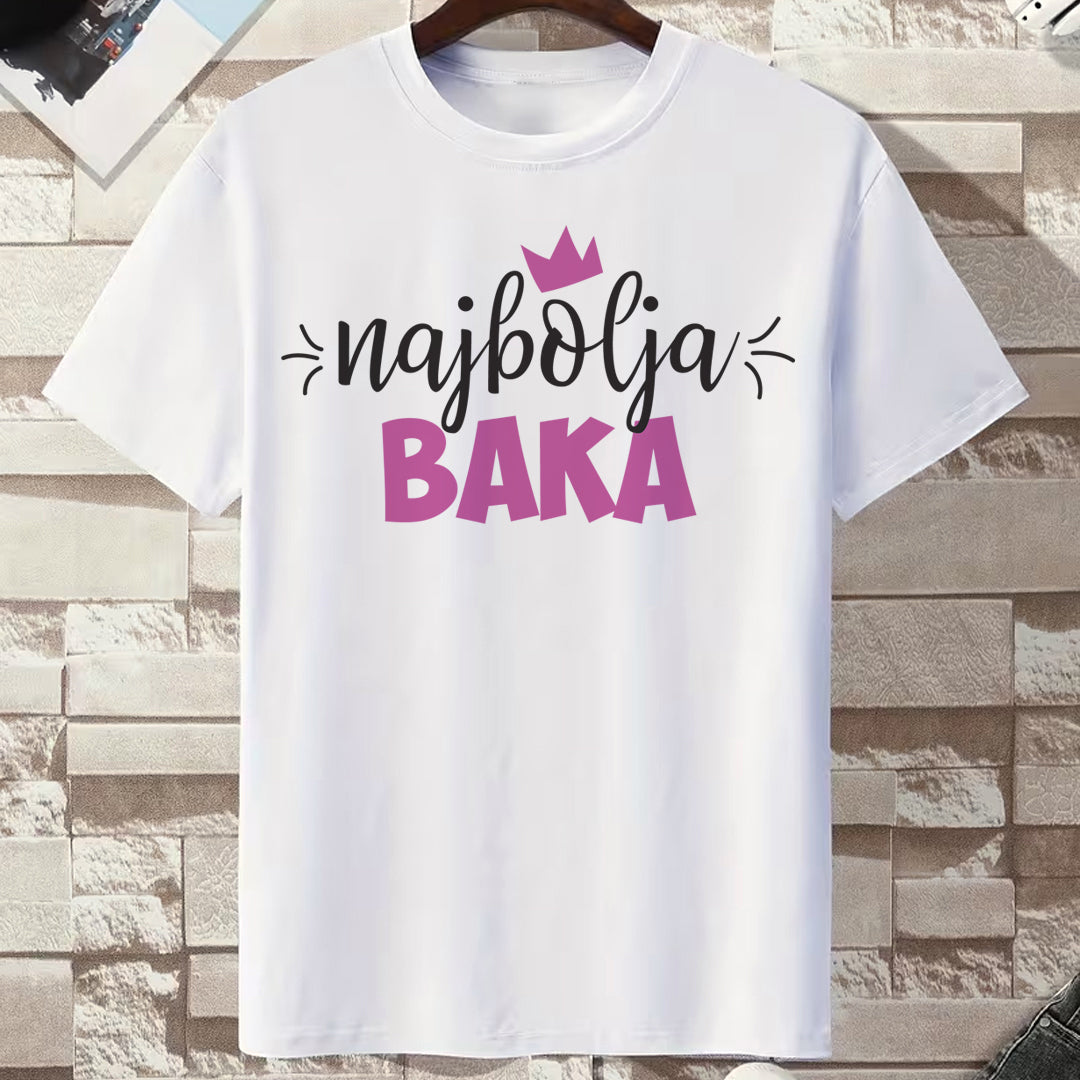 zenska bela majica sa natpisom najbolja baka
