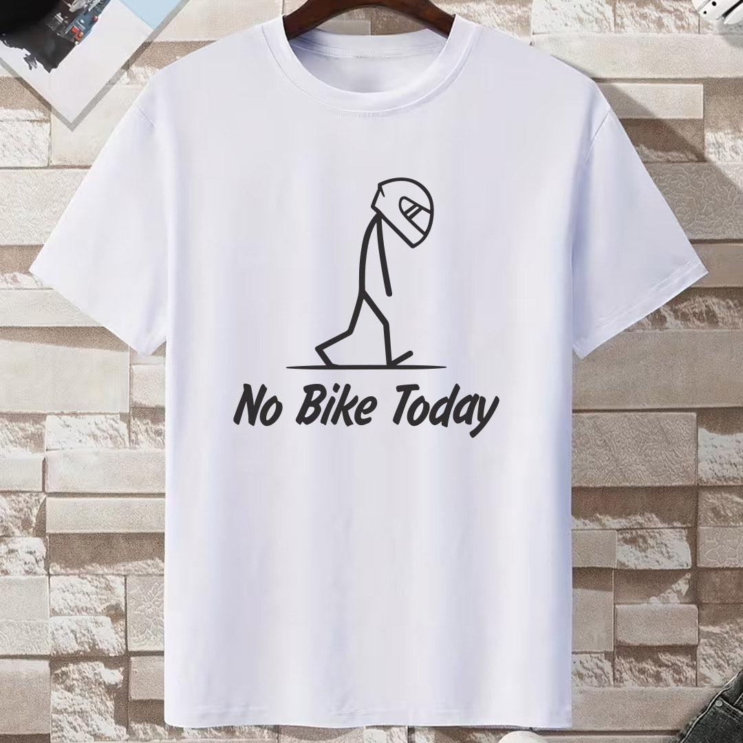 Bela No Bike Today majica za bajkere sa motivom motocikliste