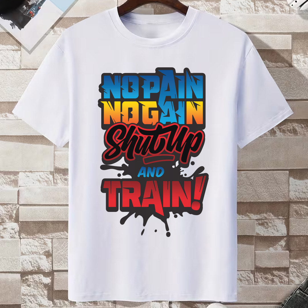 Bela No Pain No Gain majica za teretanu i trening