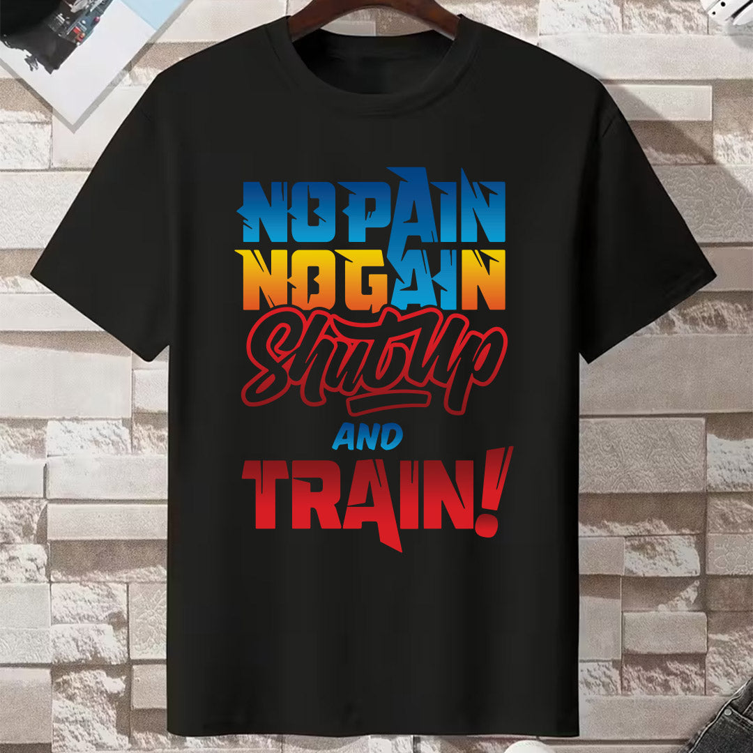 Crna No Pain No Gain majica za teretanu i trening