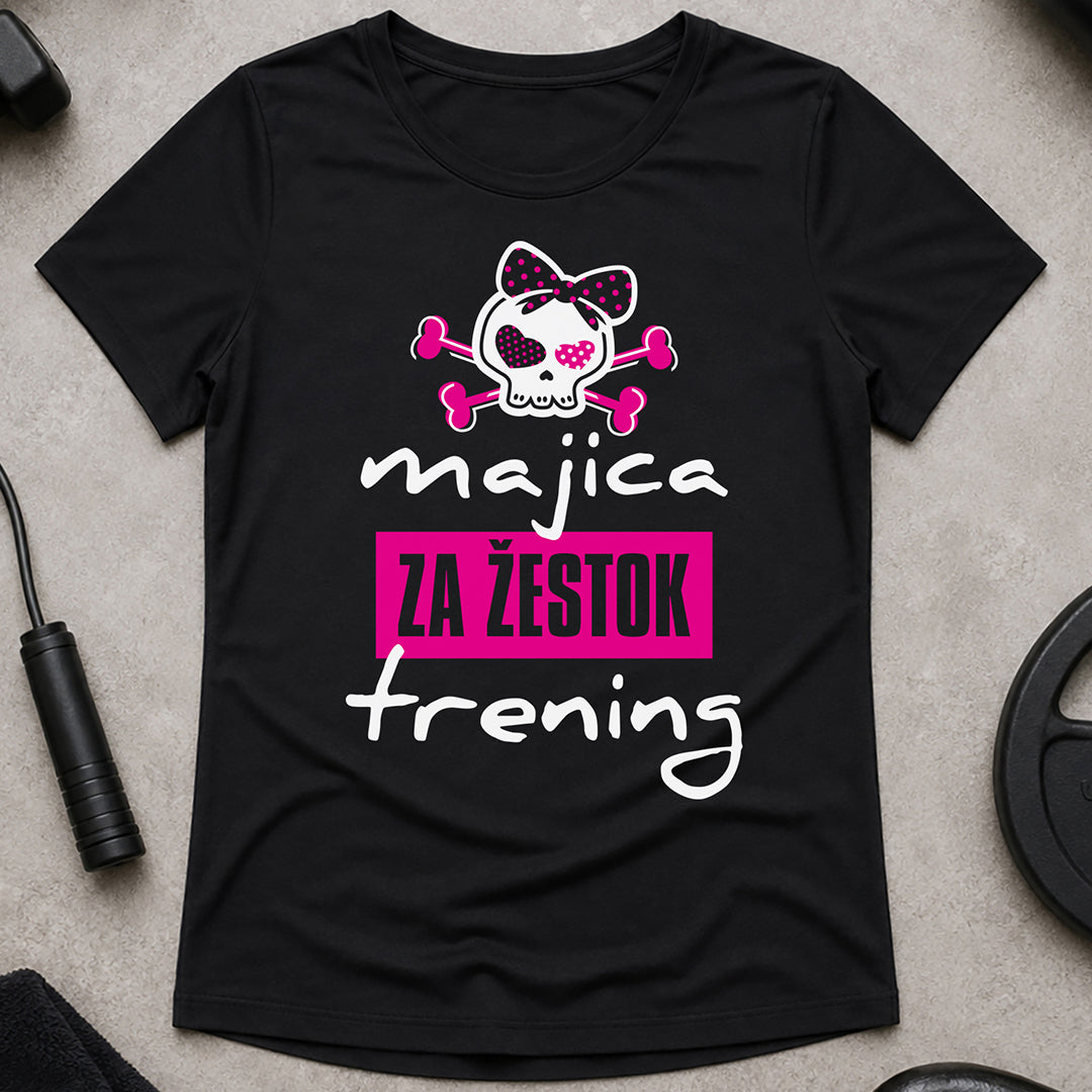 crna majica sa natpisom majica za zestok trening